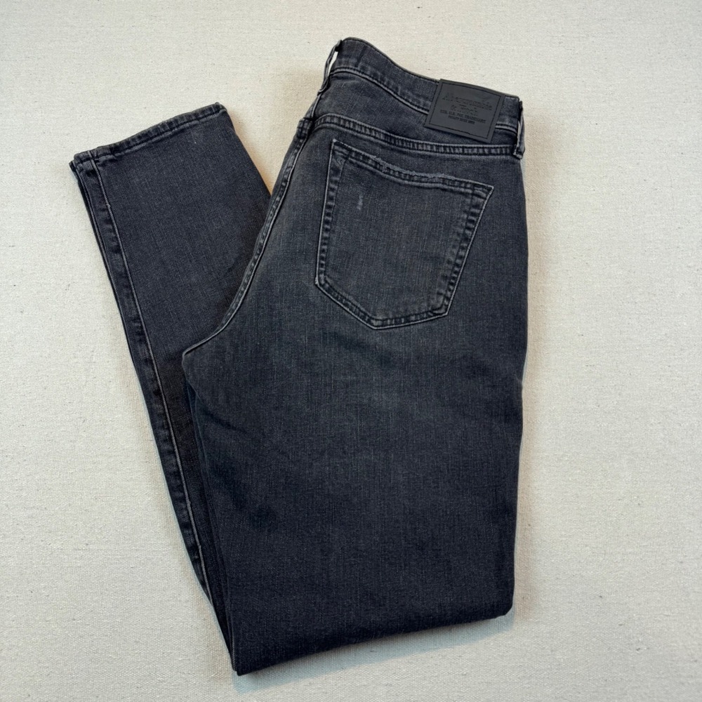 Abercrombie & Fitch 34x34 Athletic Slim Jeans Mens Black Signature Stretch